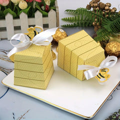 10pcs Trapezoidal Bee Favor Box Paper Candy Box Baby Shower
