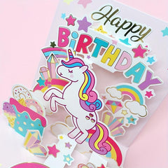 3D Unicorn Birthday Card + Envelope Perfect for Messages