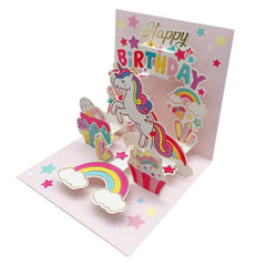 3D Unicorn Birthday Card + Envelope Perfect for Messages