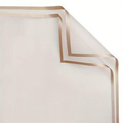 10pcs Golden Border Rose Flower Wrapping Paper Half Transparent Gift Packing
