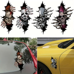 Ultra Realistic Skull Car Sticker for Halloween & Glass Horror Decor