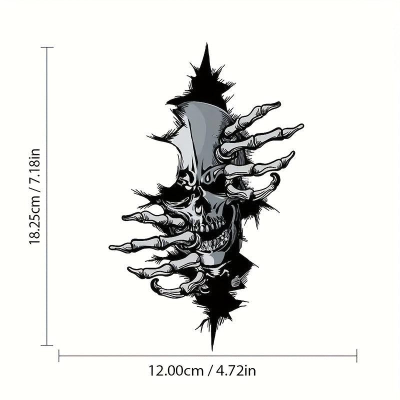 Ultra Realistic Skull Car Sticker for Halloween & Glass Horror Decor