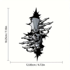 Ultra Realistic Skull Car Sticker for Halloween & Glass Horror Decor