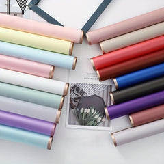 20pcs Golden Edge Jelly Film Flower Wrapping Paper Bouquet Material Wedding DIY