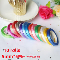 Creative Mini PP Plastic Ribbon for DIY Wedding Room Decor - 10 Rolls