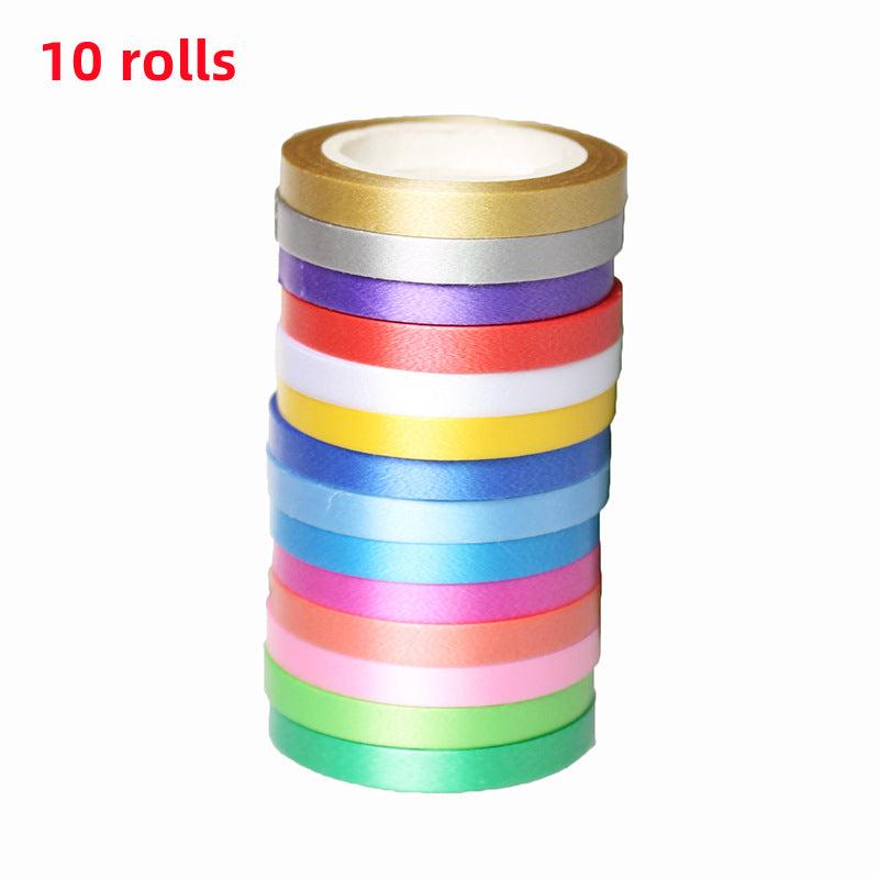 Creative Mini PP Plastic Ribbon for DIY Wedding Room Decor - 10 Rolls
