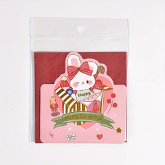 1pc Christmas Gilded Greeting Card Gift Message Card Envelope Paper Carved Card