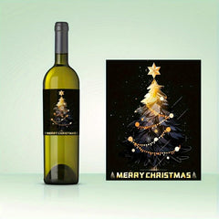 9pcs Christmas Wine Bottle Stickers 12.7x9 for Christmas Party Decorations