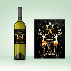 9pcs Christmas Wine Bottle Stickers 12.7x9 for Christmas Party Decorations
