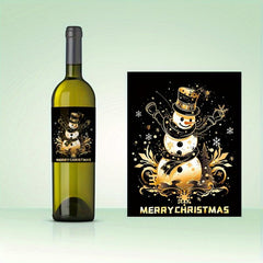 9pcs Christmas Wine Bottle Stickers 12.7x9 for Christmas Party Decorations