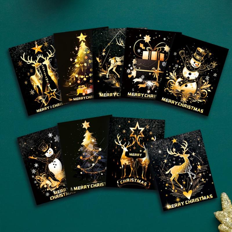 9pcs Christmas Wine Bottle Stickers 12.7x9 for Christmas Party Decorations