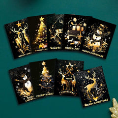 9pcs Christmas Wine Bottle Stickers 12.7x9 for Christmas Party Decorations