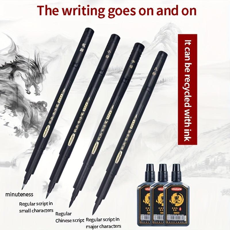4pcs Soft-headed Calligraphy Brush for Practicing Antique Calligraphy