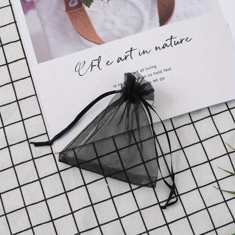 10-15pcs Pearl Yarn Mesh Drawstring Small Bags Bundle Gift Jewelry Gauze Bag