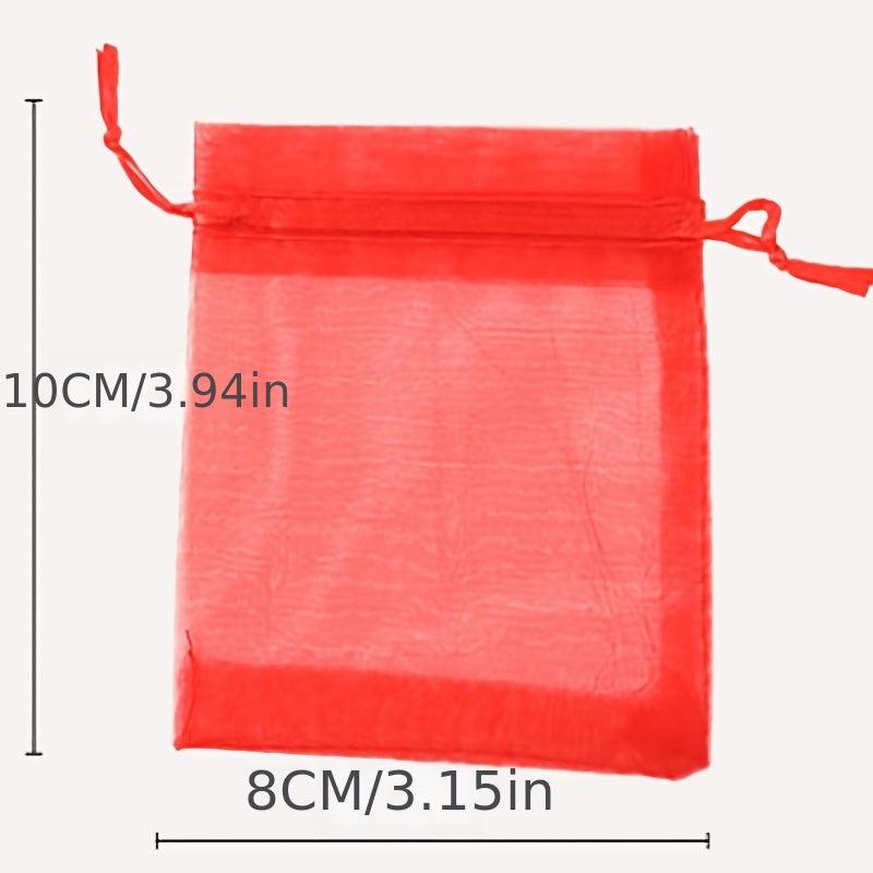 10-15pcs Pearl Yarn Mesh Drawstring Small Bags Bundle Gift Jewelry Gauze Bag
