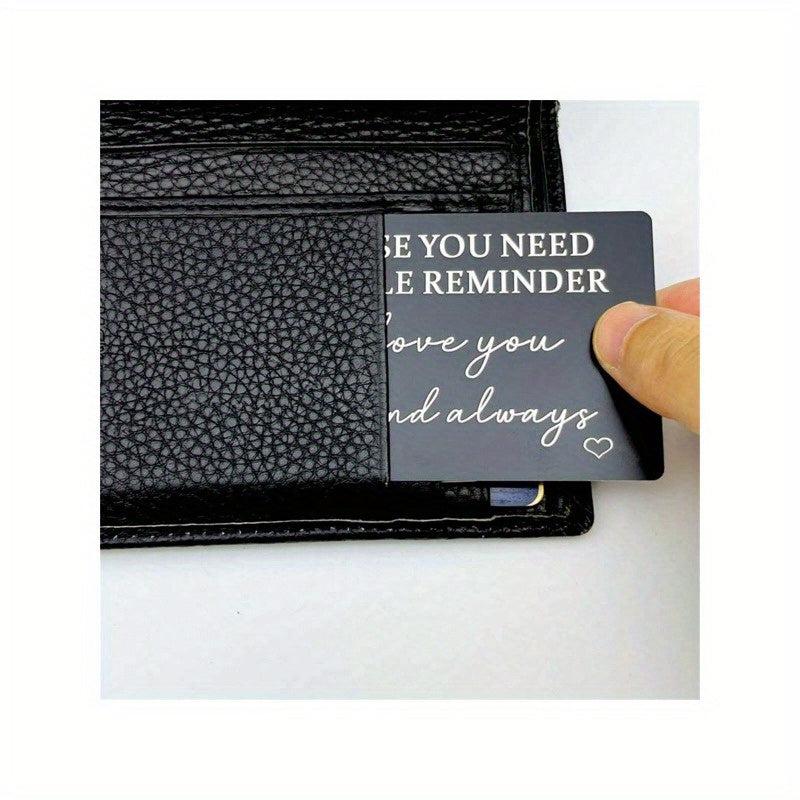 Engraved Wallet Insert Gift For Him - Personalized Birthday Present