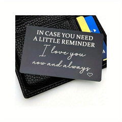 Engraved Wallet Insert Gift For Him - Personalized Birthday Present