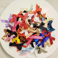 30pcs Ribbon Bows Christmas Decorations DIY Accessories Mini Satin Ribbon