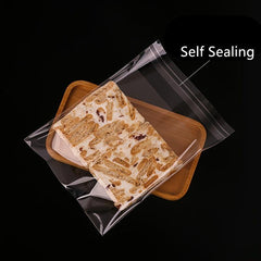 100pcs Clear Cellophane Goodie Bags Self Adhesive Treat Bags Tassel Cookie Bags