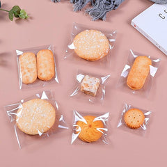 100pcs Clear Cellophane Goodie Bags Self Adhesive Treat Bags Tassel Cookie Bags