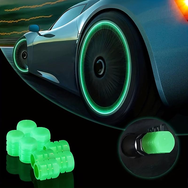 8pcs Mini Luminous Tire Valve Caps Colorful Glowing Valve Cover Car Motorcycle