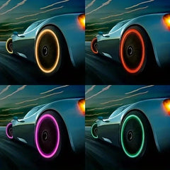 8pcs Mini Luminous Tire Valve Caps Colorful Glowing Valve Cover Car Motorcycle