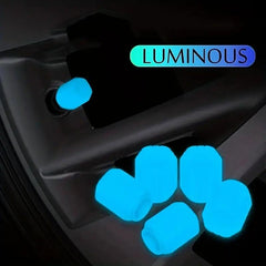 8pcs Mini Luminous Tire Valve Caps Colorful Glowing Valve Cover Car Motorcycle