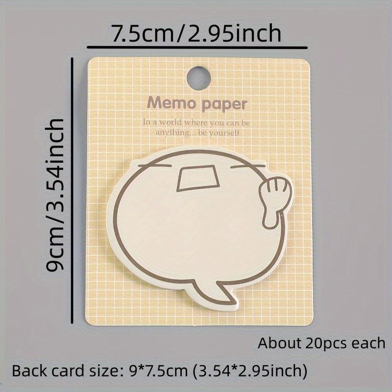 20pcs Cartoon Expression Sticky Note Pack, Back To School Supplies