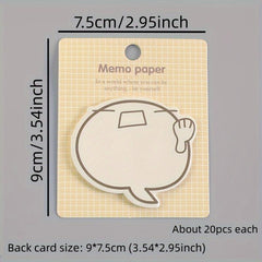 20pcs Cartoon Expression Sticky Note Pack, Back To School Supplies