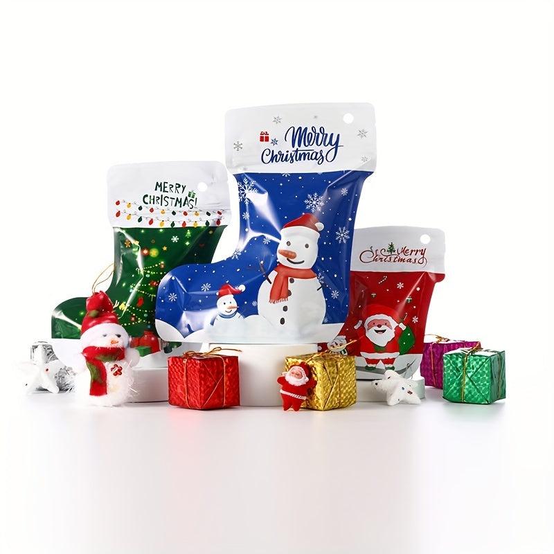 10pcs Christmas Stocking Bags for Kids' Festive Fun