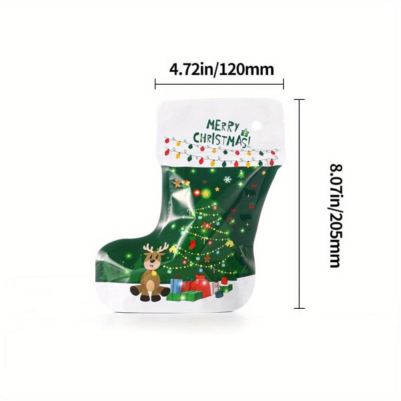 10pcs Christmas Stocking Bags for Kids' Festive Fun