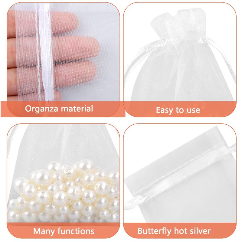 100pcs Organza Bags Wedding Favor Bags Jewellery Pouches With Drawstring