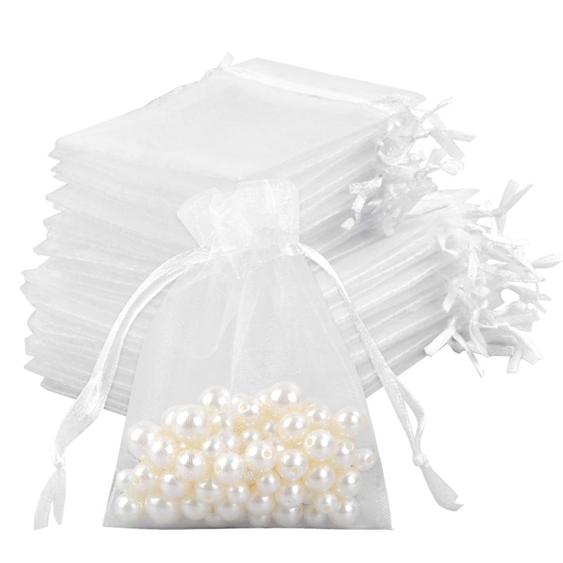100pcs Organza Bags Wedding Favor Bags Jewellery Pouches With Drawstring
