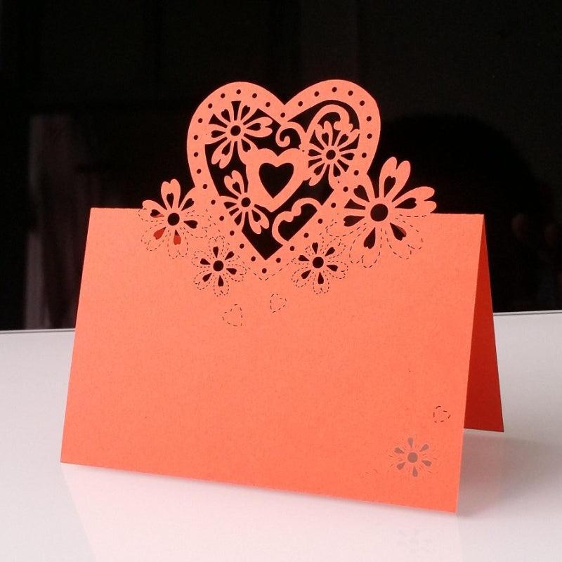 10pcs Love Hollow Table Card Holiday Wedding Banquet Party Decoration
