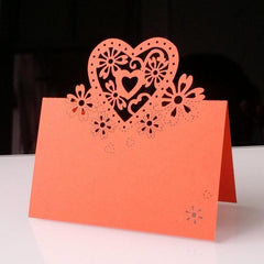 10pcs Love Hollow Table Card Holiday Wedding Banquet Party Decoration