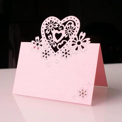 10pcs Love Hollow Table Card Holiday Wedding Banquet Party Decoration
