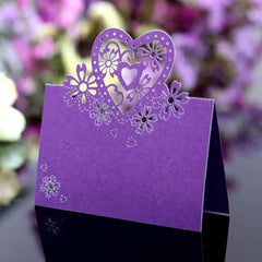 10pcs Love Hollow Table Card Holiday Wedding Banquet Party Decoration