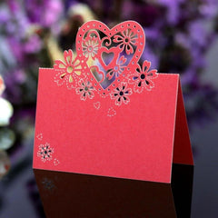 10pcs Love Hollow Table Card Holiday Wedding Banquet Party Decoration