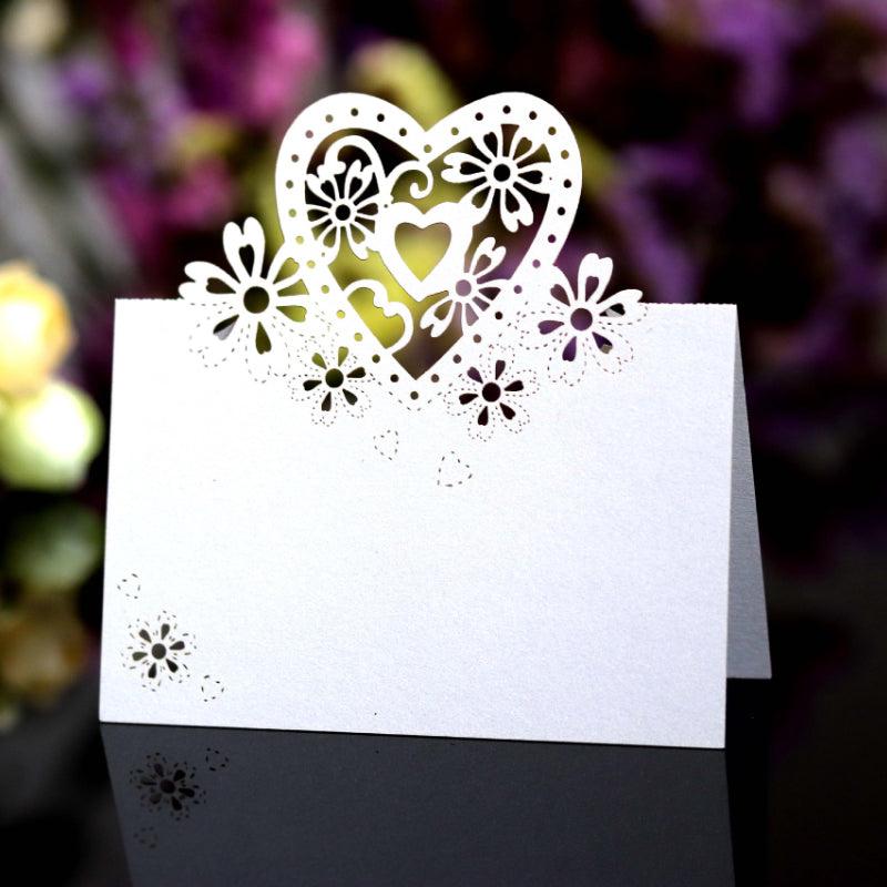 10pcs Love Hollow Table Card Holiday Wedding Banquet Party Decoration