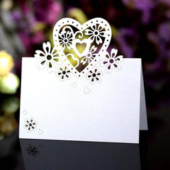 10pcs Love Hollow Table Card Holiday Wedding Banquet Party Decoration