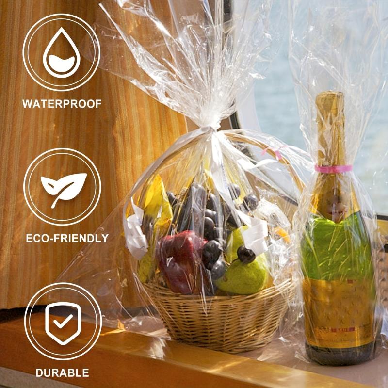 30m Clear Cellophane Paper Gift Wrapping Bouquets Snacks Crafts