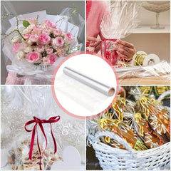 30m Clear Cellophane Paper Gift Wrapping Bouquets Snacks Crafts