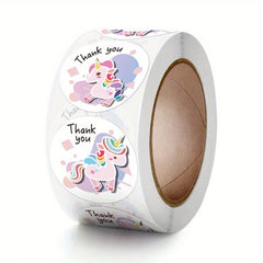 500pcs Cartoon Unicorn Thank You Stickers Self-adhesive Labels