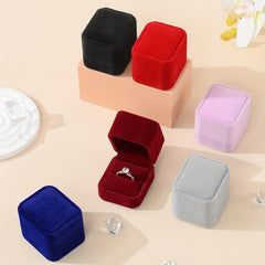 6pcs Velvet Cloth Ring Jewelry Box Gift Packaging Box For Party