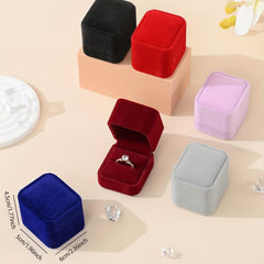 6pcs Velvet Cloth Ring Jewelry Box Gift Packaging Box For Party
