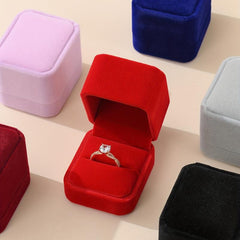 6pcs Velvet Cloth Ring Jewelry Box Gift Packaging Box For Party