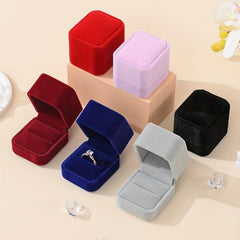 6pcs Velvet Cloth Ring Jewelry Box Gift Packaging Box For Party