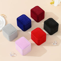 6pcs Velvet Cloth Ring Jewelry Box Gift Packaging Box For Party