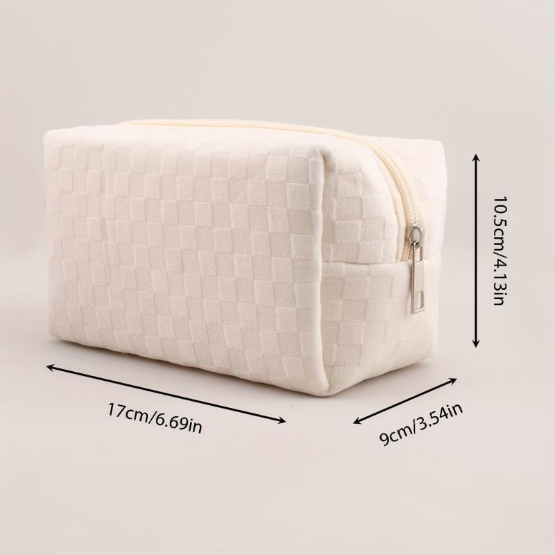Large Capacity Plaid Pencil Case, Multifunctional Stationery Bag