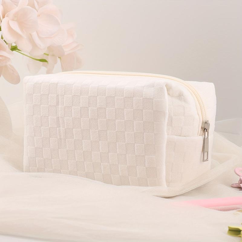 Large Capacity Plaid Pencil Case, Multifunctional Stationery Bag